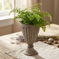 Produkt Dekoracyjna donica na trofea w kolorze antycznym, szaro-brązowa, Ø13cm W19cm
