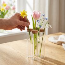 Produkt Wazon dekoracyjny z probówką z korkową pokrywką Ø4cm W18cm 6 szt