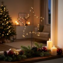 Produkt Gwiazda LED z pojemnikiem na baterie na stojaku na parapet i stół 46cm