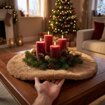 Produkt Okrągły dywanik z futrzanego bieżnika ze sztucznego futra, brązowy Ø38cm