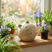 Produkt Ceramiczna figurka dekoracyjna kota, okrągła do salonu lub sypialni, 13 cm