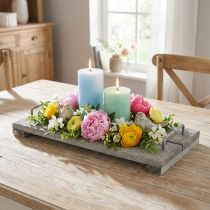 Produkt Dekoracja stołu, taca dekoracyjna w stylu shabby chic, taca na nóżkach, dekoracja drewniana 40cm