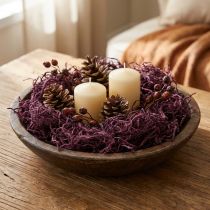 Produkt Wata morwowa w kolorze bakłażana, naturalny materiał dekoracyjny, elastyczny i wszechstronny, 150 g