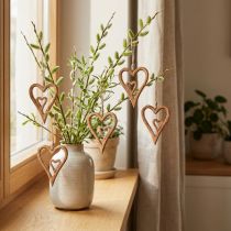 Produkt Serce drewniane Serca z naturalnego drewna do zawieszenia 8×11cm 4 szt