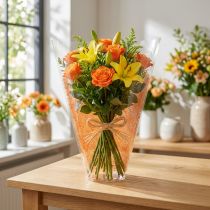 Produkt Torba na kwiaty wzór jutowy pomarańczowy L40cm S12-30 50 szt