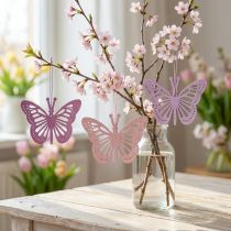 Produkt Dekoracyjny wieszak motylki fioletowy/różowy/różowy 12cm 12szt
