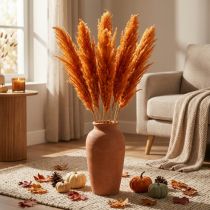 Produkt Suszona trawa, trzcina, trawa ozdobna, pomarańczowa, dekoracja jesienna, 70 cm, 10 sztuk