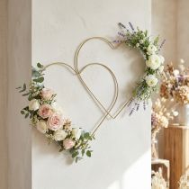 Produkt Metalowy pierścionek w kształcie serca, zawieszka ozdoba metalowa pętelka złota 32,5cm 4 sztuki