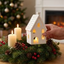 Produkt Latarnia dom ceramiczna dekoracja stołu Adwent biały wys. 18cm