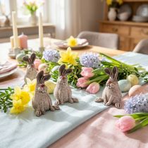 Produkt Zajączek Wielkanocny Ceramiczny Zabawny Dekoracyjny Królik Brązowy W7cm 6 szt