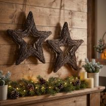 Produkt Ozdobne gwiazdki do zawieszenia gwiazdki wierzbowe naturalne 48cm 2szt