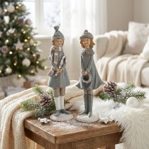 Produkt Deco figurki zimowe figurki dziecięce dziewczynki wys.19cm 2szt