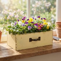Produkt Drewniana szuflada do sadzenia Yellow Shabby Chic 25×13×8cm