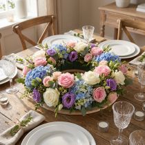 Produkt Wieniec florystyczny z pianki florystycznej na drewnie, mokra pianka florystyczna, zielona, Ø29cm