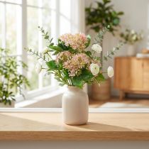 Produkt Snowball Bush Zielony Różowy Biały Sztuczny 49cm