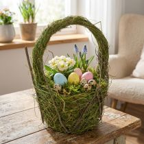 Produkt Koszyk wielkanocny, naturalny wzór, ręcznie robiony koszyk do świątecznej dekoracji domu, 25 cm