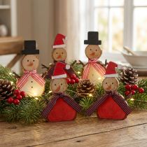 Produkt Figurka dekoracyjna bałwanek drewniany 10cm 9 szt.