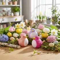 Produkt Dekoracyjna figurka ptak, śliczny i kolorowy wzór do salonu, 6 cm, 6 sztuk