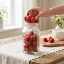 Produkt Ceramiczna pokrywka słoika na cukierki truskawka Ø10,5cm W26cm