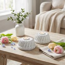 Produkt Świecznik forma do pieczenia ciasta Bundt Shabby Chic biały Ø7,2cm wys.3cm 2 szt.