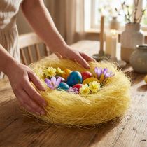 Produkt Trawa sizalowa dla rzemiosła, materiał rzemieślniczy materiał naturalny żółty 300g