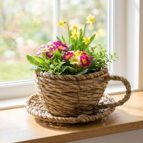Produkt Koszyk na filiżanki do herbaty, naturalny element wystroju domu i urokliwy nastrój, 15 cm