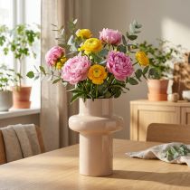 Produkt Wazon na kwiaty metalowy brązowy cappuccino emalia Ø17cm H23cm