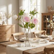 Produkt Dekoracja Piwonie Różowe 3 Kwiaty Długa Łodyga L80cm 2szt