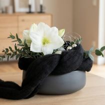 Produkt Wełna dekoracyjna, sznurek wełniany, wełna filcowana do rękodzieła i florystyki, 2m, czarna