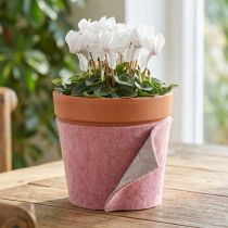 Produkt Wstążka filcowa, wstążka do garnka dwukolorowa stary róż/szary 15cm 5m