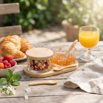 Produkt Zestaw Tapas Słoiki z dżemem brzoskwiniowym na tacy 20×10×6,5 cm