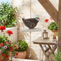 Produkt Wisząca ozdoba letnia drewniana ozdoba ptak brązowy naturalny biały 118cm