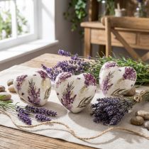 Produkt Dekoracja Serca Ceramiczna Dekoracja Lawenda Dekoracja Stołowa Kamionka 8,5 cm 3 szt