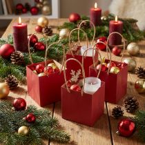Produkt Torby papierowe czerwone z uchwytem torby upominkowe 10,5×10,5cm 8 sztuk