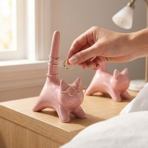 Produkt Dekoracyjna figurka kota, idealna dekoracja do sypialni i łazienki, 14 cm, 2 sztuki