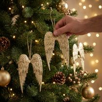 Produkt Zawieszka dekoracyjna Angel Wings Świąteczna złota 14,5×9cm 4 szt