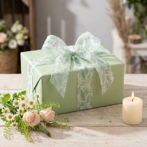 Produkt Wstążka organza, wstążka szyfonowa, zielona wstążka roślinna, 40 mm x 15 m