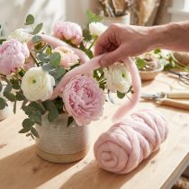 Produkt Lunte Pink Wool Lunte Natural Wool Wodoodporna, trwała w kolorze 5 cm 10 m