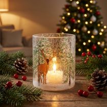 Produkt Szklany świecznik na tealighty Christmas crackle Szklanka na tealighty wys. 13 cm