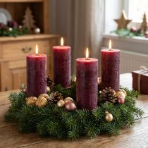 Produkt Świece stożkowe świece jednokolorowe bordowe 50x300mm 4 szt