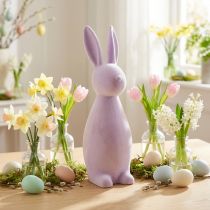 Produkt Dekoracja wielkanocna zając stojący – 2. wybór – flokowany liliowy wys. 47 cm
