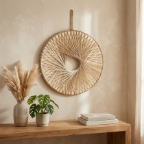 Produkt Dekoracja ścienna boho drewniany pierścień naturalny konopie Ø40cm