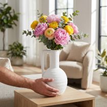 Produkt Wazon dekoracyjny Wazon na białe kwiaty z ceramicznym uchwytem wys. 26cm