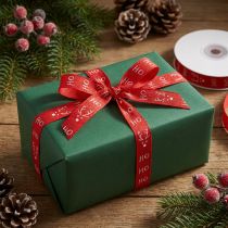 Produkt Wstążka prezentowa Świąteczna Wstążka świąteczna Hohoho Czerwona 15mm 20m