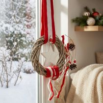 Produkt Świąteczny wianek na okno czerwony, biały Ø20cm dł.98cm