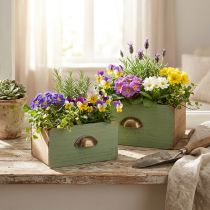 Produkt Skrzynka na rośliny drewniana dekoracja szuflad 22/18cm, zestaw 2 sztuk