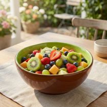 Produkt Ceramiczna miska do serwowania, wzór kiwi. Idealna na stylowe stoły jadalniane i bufety. 15 cm