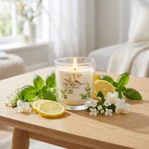 Produkt Świeca zapachowa w szkle z bazylią bergamotowo-limonkową Ø7,5cm W8,5cm