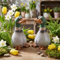 Produkt Kaczki dekoracyjne ceramiczne brązowe zielone kaczory siedzące wys. 17,5 cm 2 szt