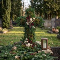 Produkt Krzyż piankowy kwiatowy duży zielony 53cm 2 szt. dekoracje nagrobne